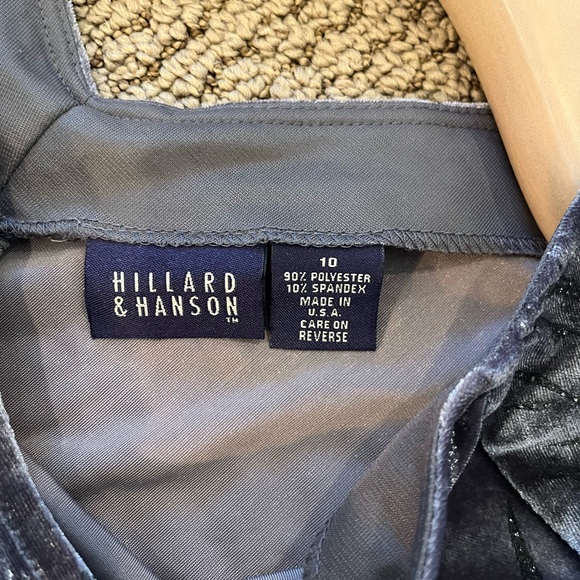 NWT Vtg 90s Y2K Hillard&Hanson gray silver velvet maxi whimsigoth evening dress - Picture 9 of 10